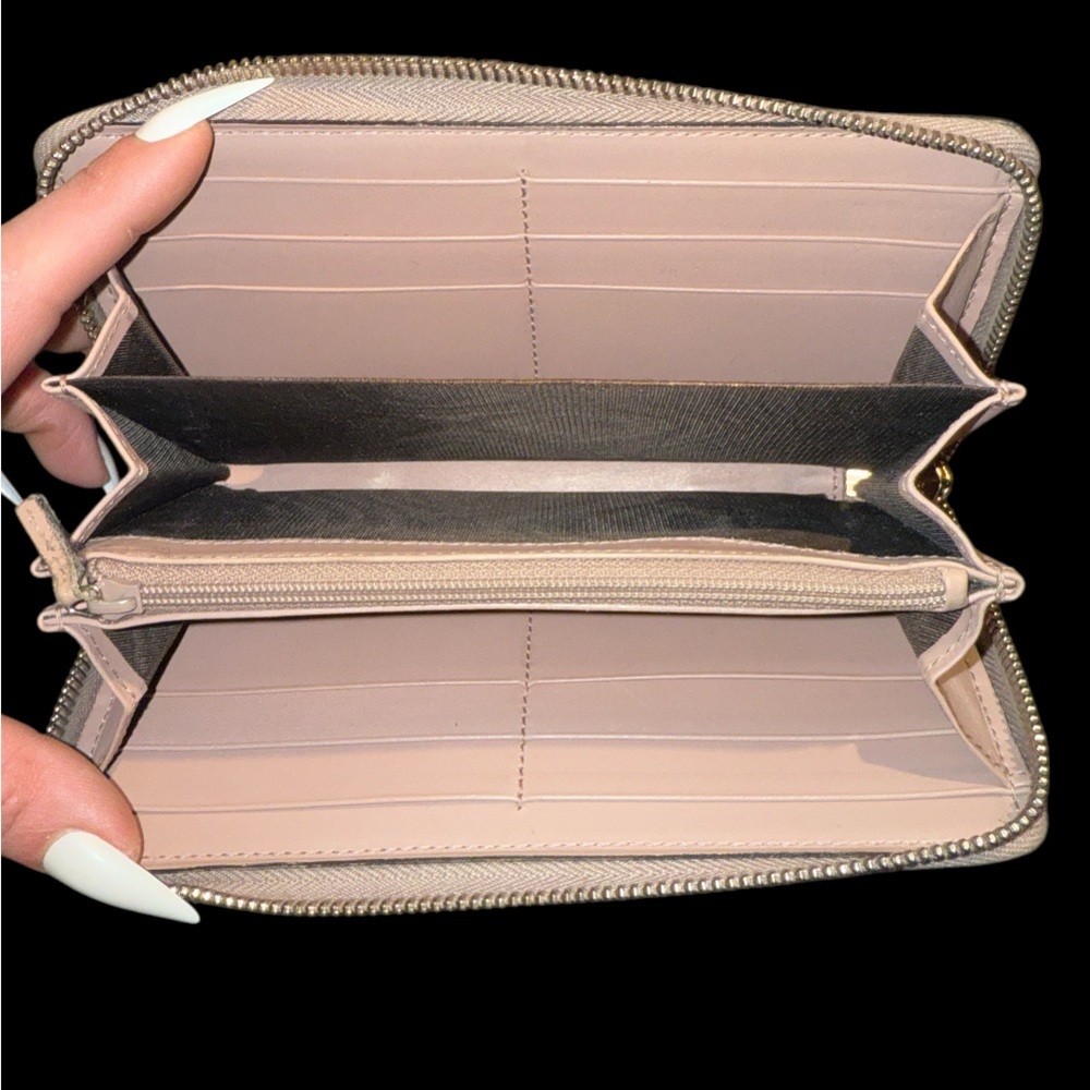 Gucci Guccisima GG Leather Zip Around Wallet Blush Pink Zippy Continental Bow - Picture 12 of 16